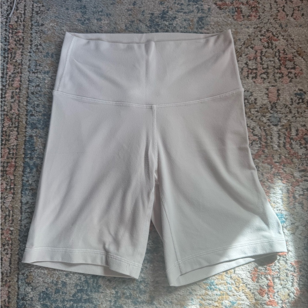 TNA High-Waisted Cream Shorts